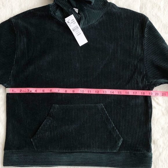 Topshop | Green Cord Velour Hooded Sweatshirt *NWT - Picture 6 of 8